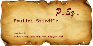 Paulini Szirén névjegykártya